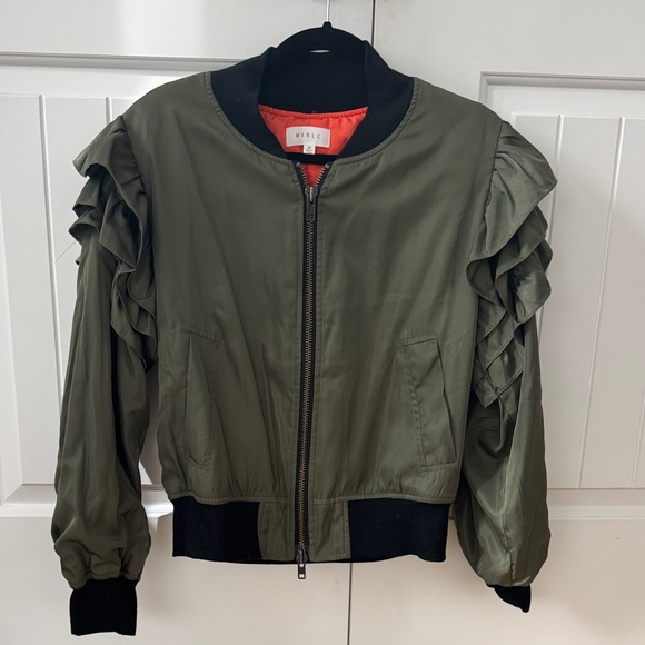 MABLE Ruffle-Sleeve Bomber Jacket - Picture 4 of 4